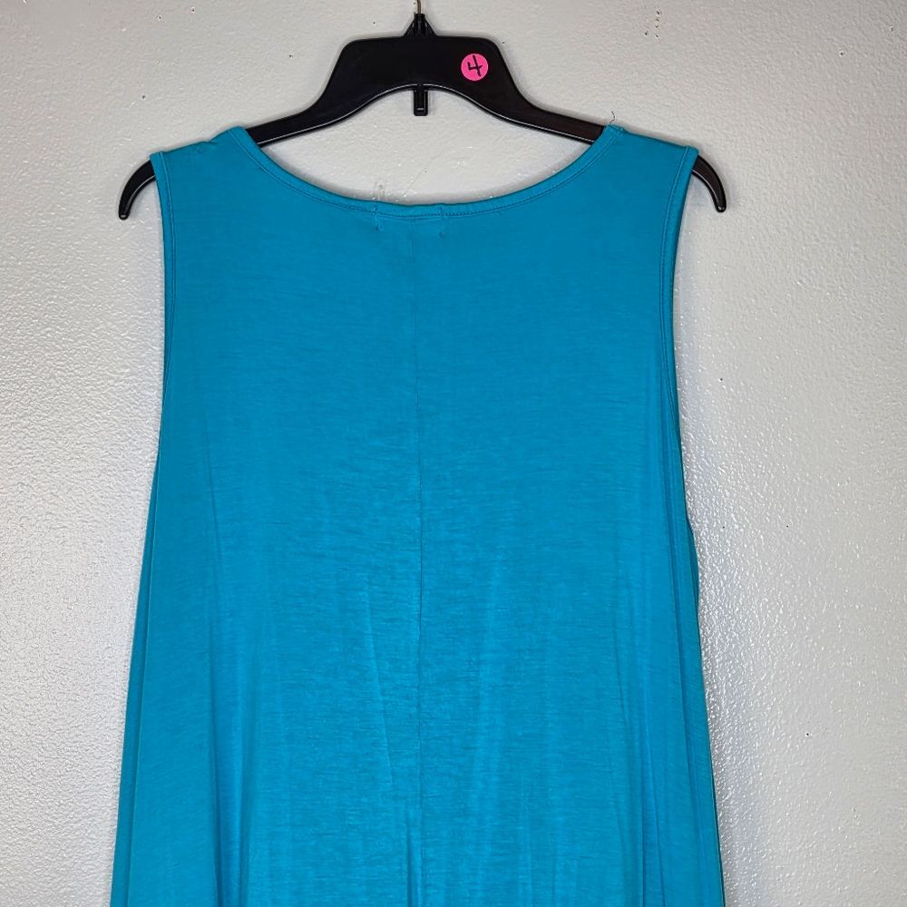 Larace Teal Blue Sleeveless Aline Tunic Tank Size 2X - Picture 7 of 10